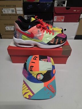 Nike x Atmos Air Max2 Light QS BV7406-001 - Sz 11.5 W/ Matching Hat (strapback)